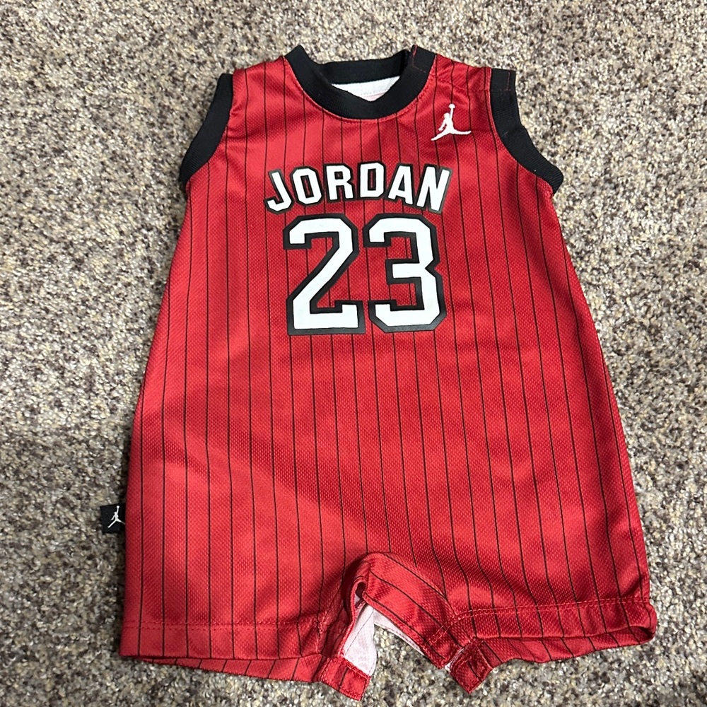 Jordan Kids Red and Black Sleeveless Jersey
